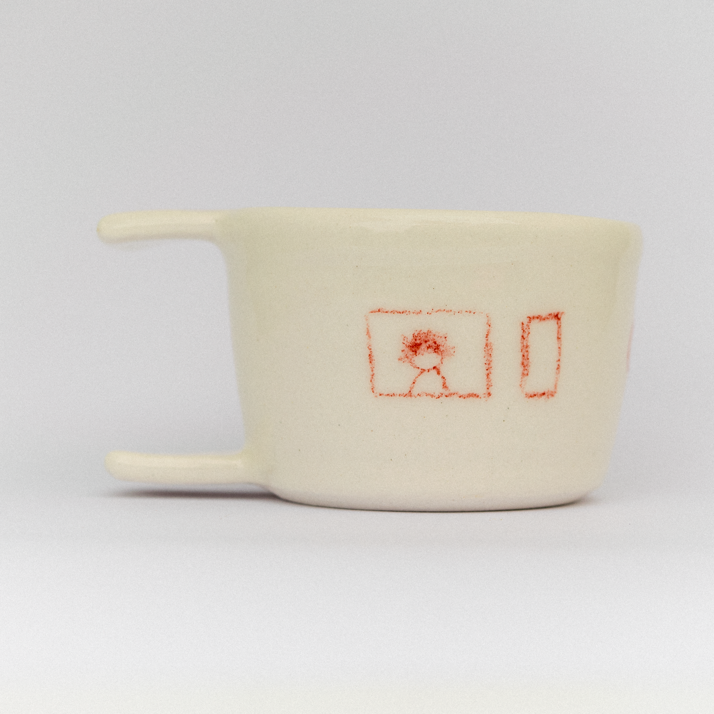 Double Handle Doodle Espresso Mug - Window Watcher