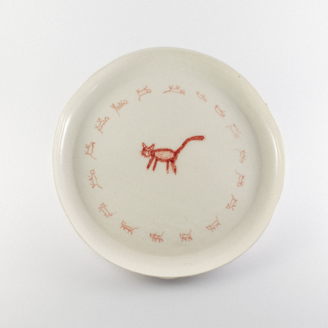 Doodle Pasta Plate - Cat