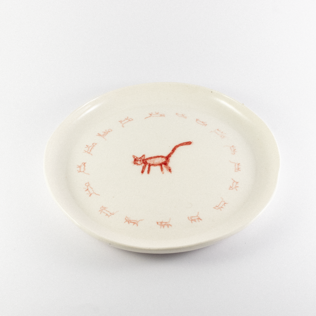 Doodle Pasta Plate - Cat