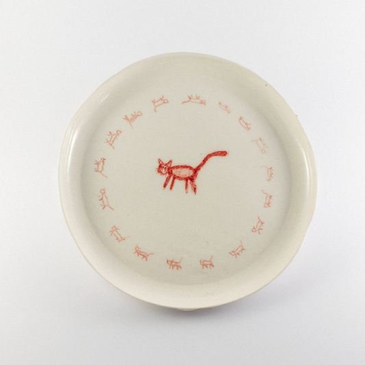 Doodle Pasta Plate - Cat